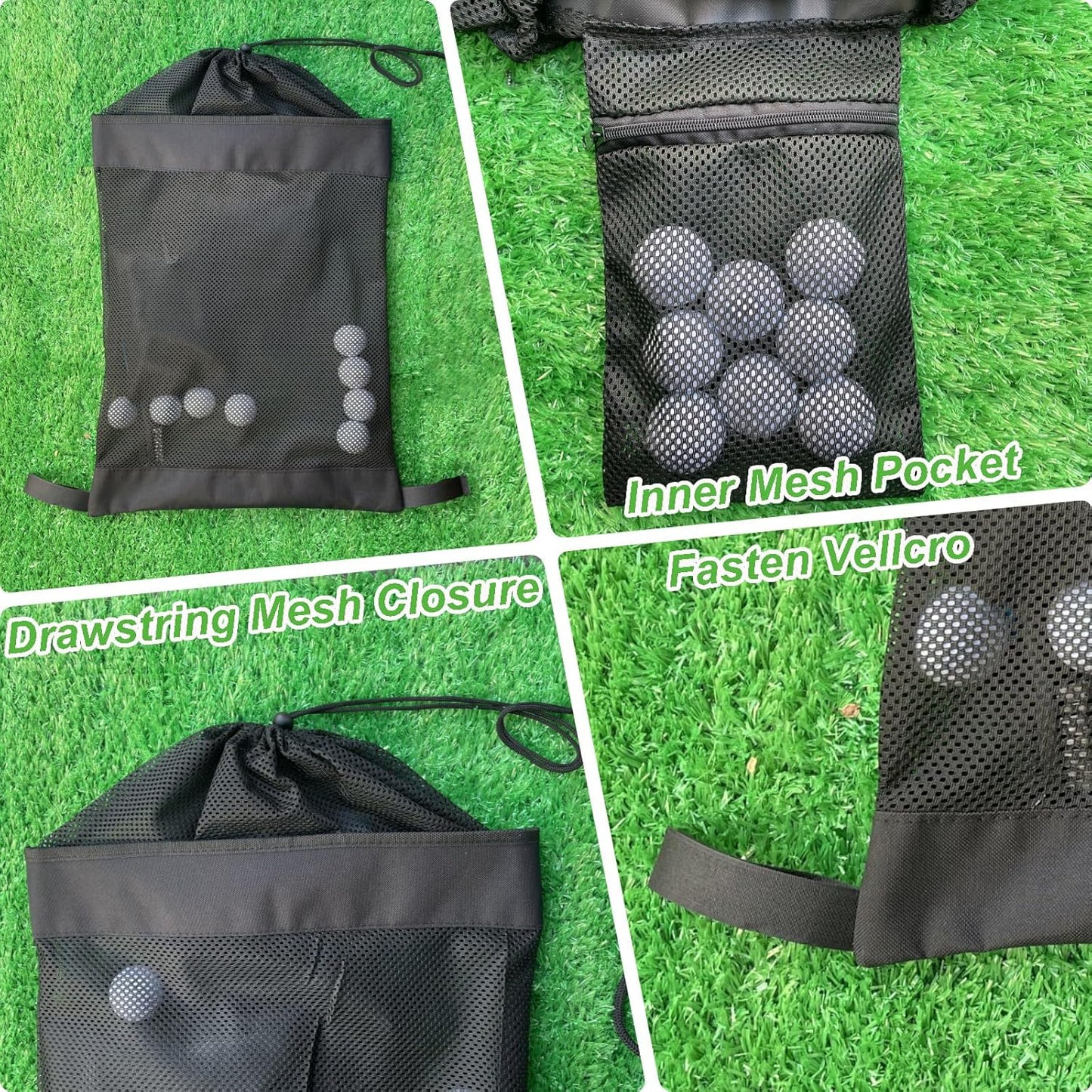 Golf Push Cart Storage Bag and Organizer - Mesh Closure Net Accessories for Cart