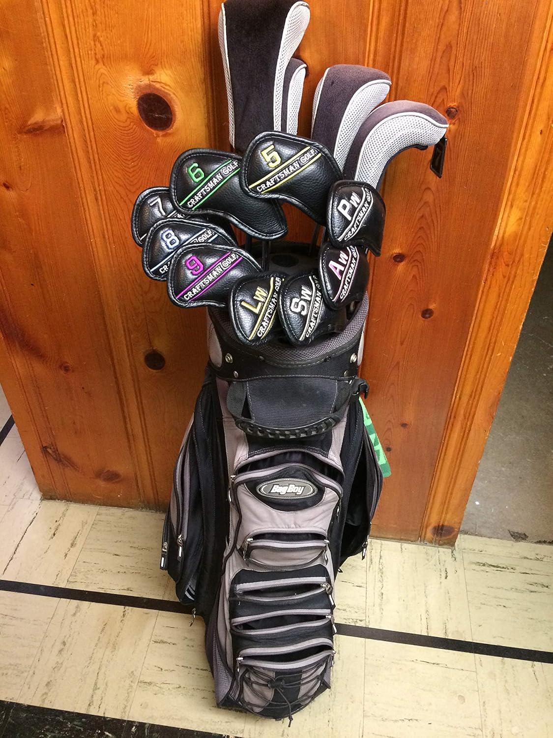 CRAFTSMAN GOLF 12pcs or 1pc Black Leather Golf Iron Head Covers Set Headcover Colorful Number Embroideried for Callaway Ping Taylormade Cobra Also Custom Version w/Your Name