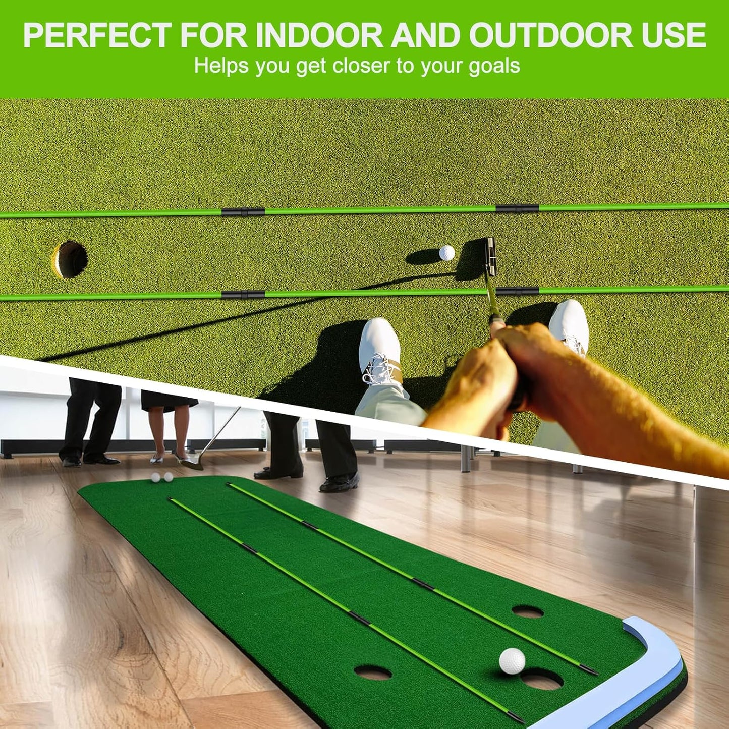 Golf Alignment Sticks 2 Pack,Golf Alignment Rods Upgraded 48" Collapsible Golf Practice Sticks Golf Training Aid for Aiming,Putting,Golf Training Sticks with Clear Tube Case