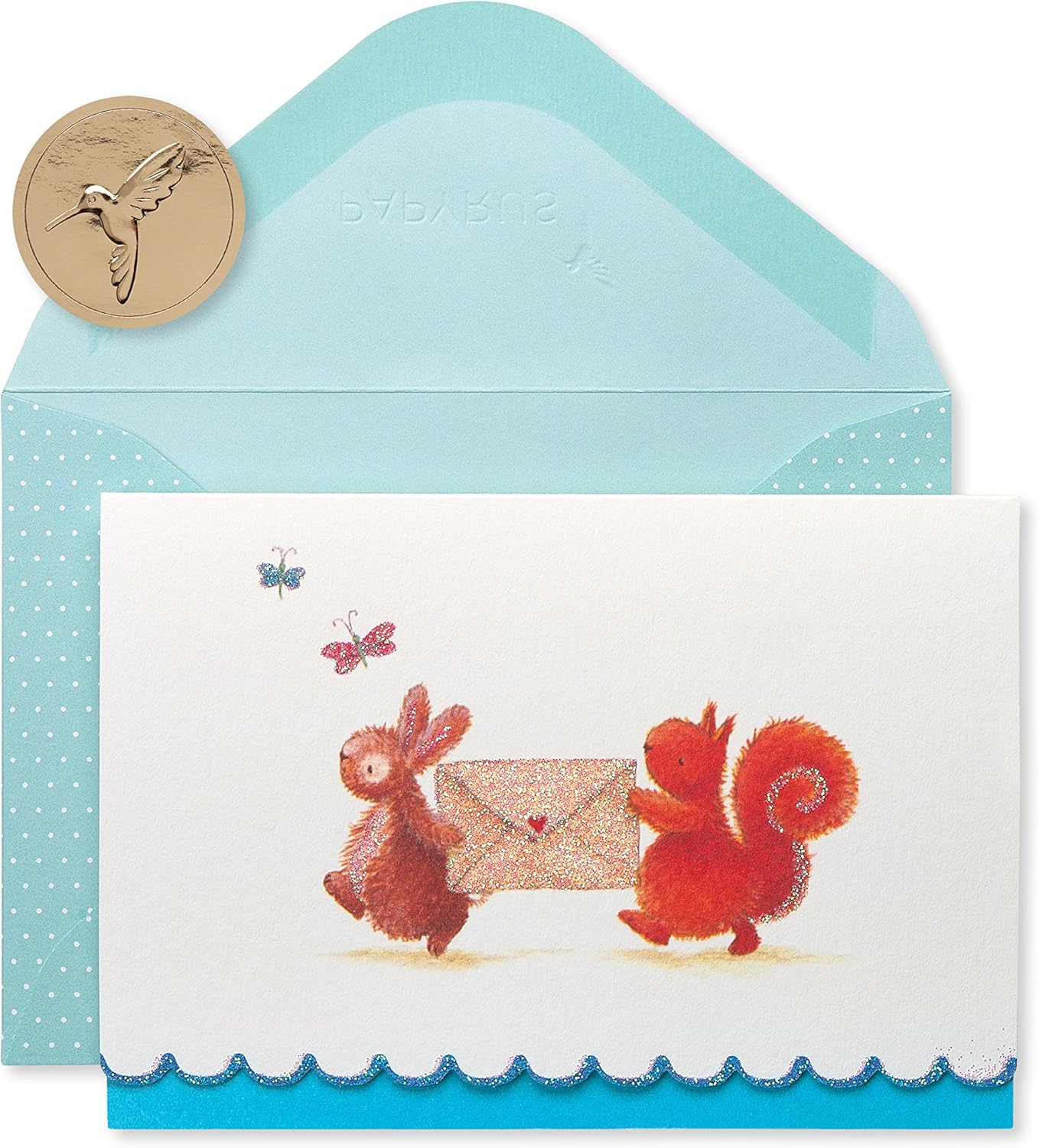 Papyrus Blank Cards with Envelopes, Bunny & Squirrel (14-Count)
