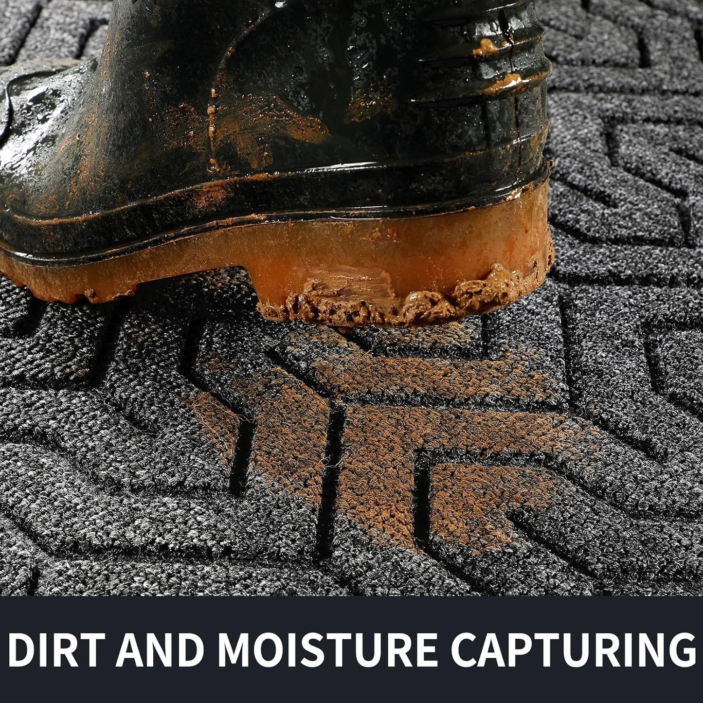 Yimobra Large Door Mat Outside Entrance 47x32, Waterproof Heavy Duty Outdoor Mats for Front Door, Non Slip Rubber Entry Mat for Garage Patio Indoor, Easy Clean, Mix Grey