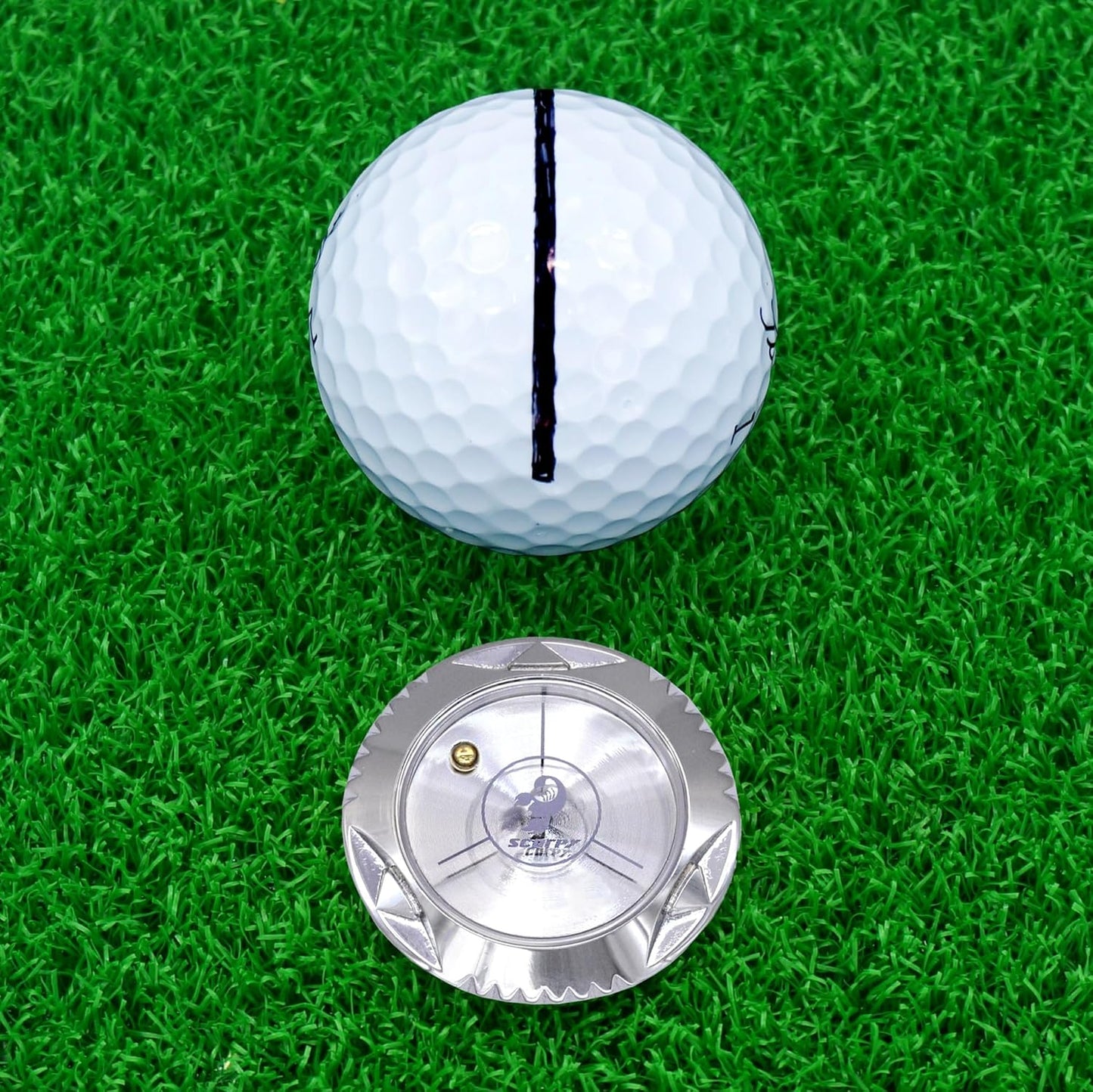 scorpy Golf Level Ball Marker with Metal Bead and Hat Clip, High Precision Putting Green Reading Aid Golf Accessories, Precision Alignment Tool for Perfect Putts