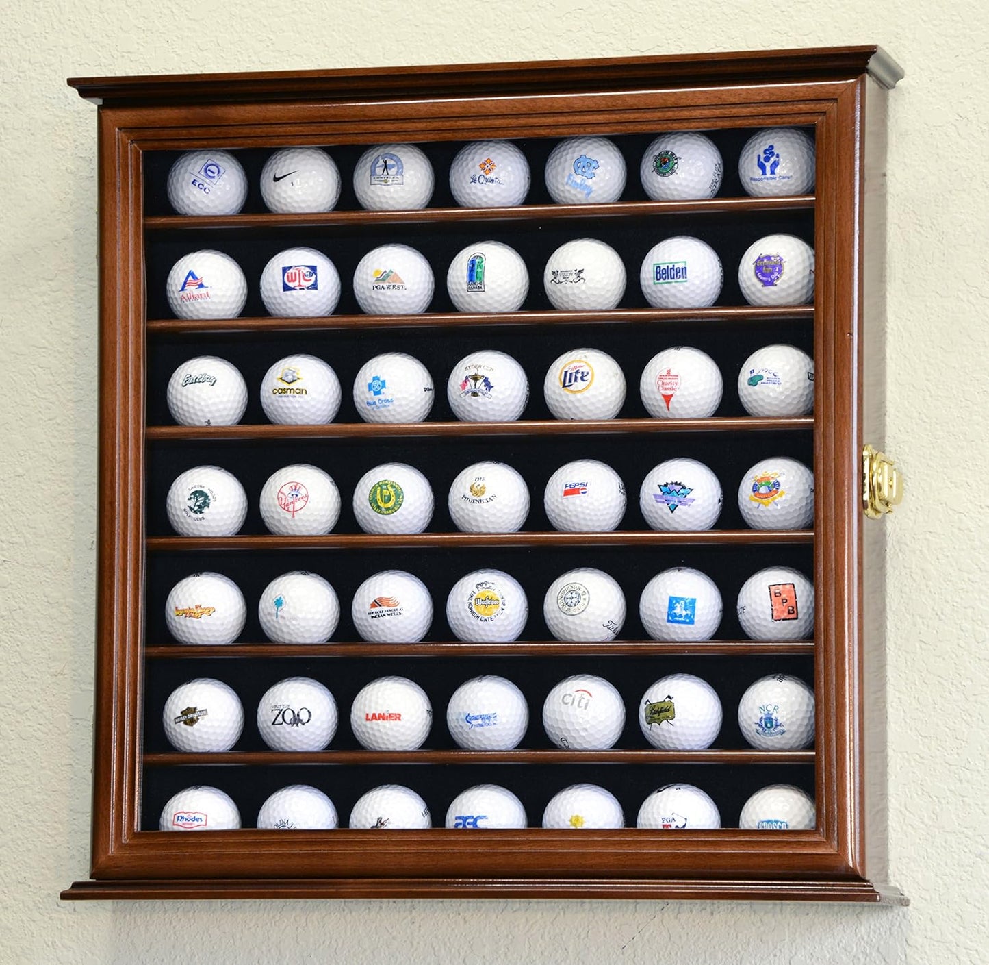 Golf Ball Display Case Holder Cabinet Wall Rack Stand Select Your Size 98% UV Lockable 5 Sizes 4 Colors to Choose