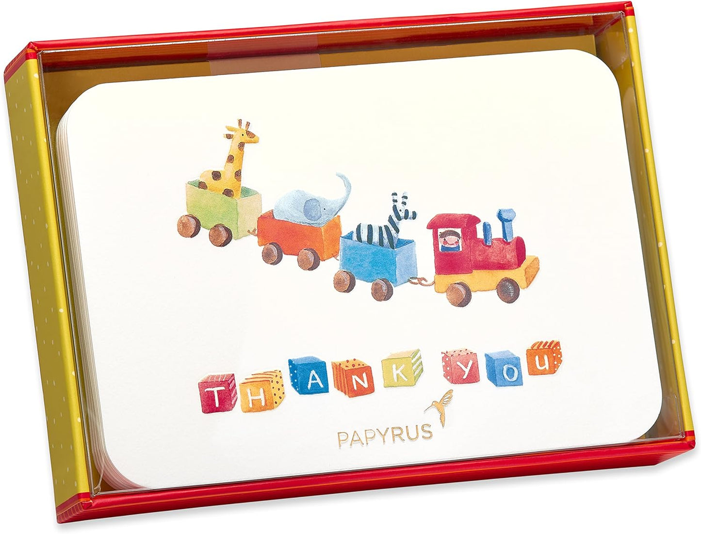 Papyrus Baby Thank You Cards with Envelopes, Toy Train (12-Count)