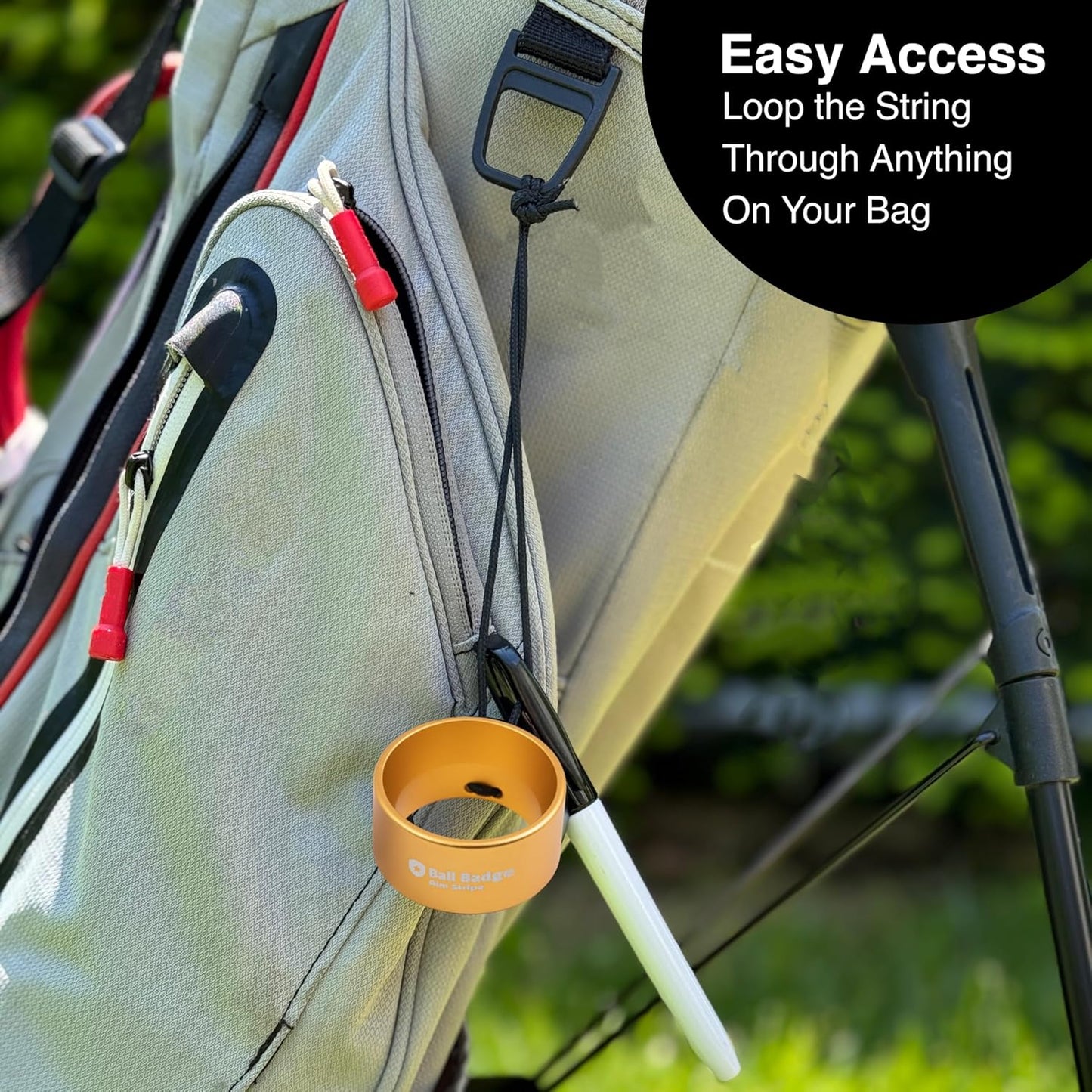 Ball Badge Aim Stripe - 360 Degree Golf Ball Line Marker Kit with Golf Bag Attachment for Perfect Alignment and Precision Putting