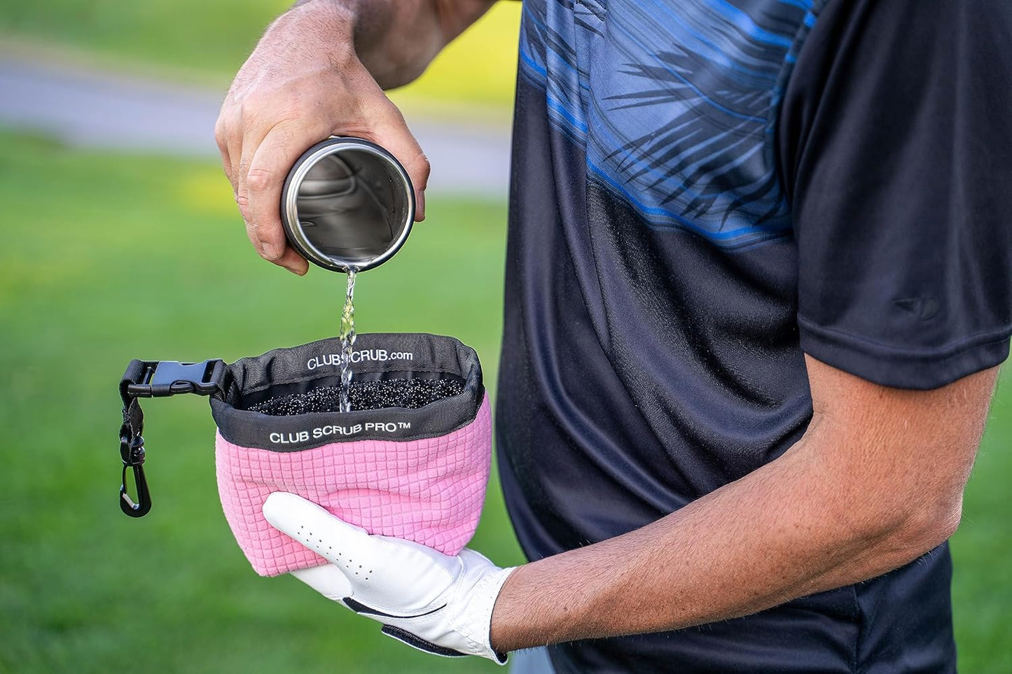 Club Scrub Golf Club and Golf Ball Cleaning Bag, Waterproof Clean Face Technology Liner, Detachable Clip, Machine Washable, Cleans Club Grooves, Dry Exterior (Neoprene or Microfiber Option Available)