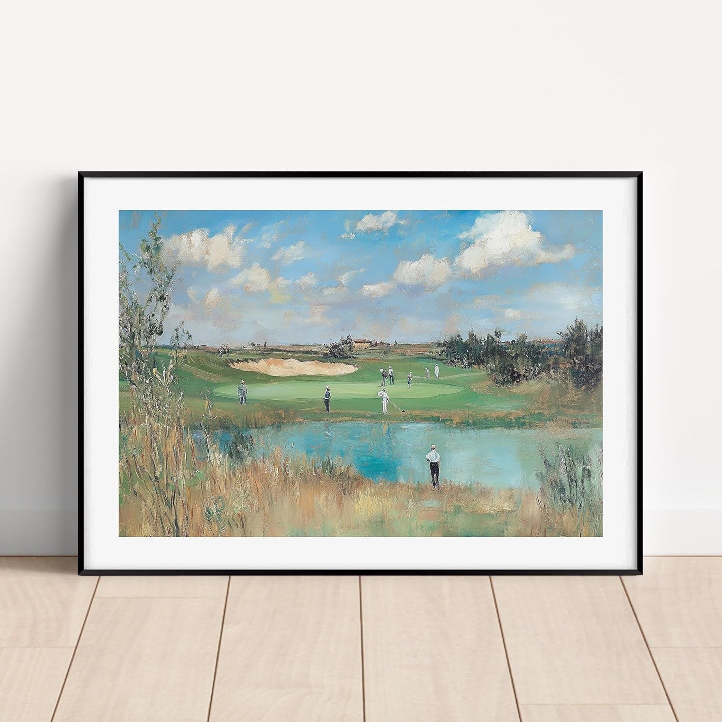 Vintage Golf Course Premium Giclee Fine Art Prints - Antique Style Golf Course Painting Posters, Golf Wall Art, Aesthetic Golfing Poster for Home Office Decor, Ready to Frame