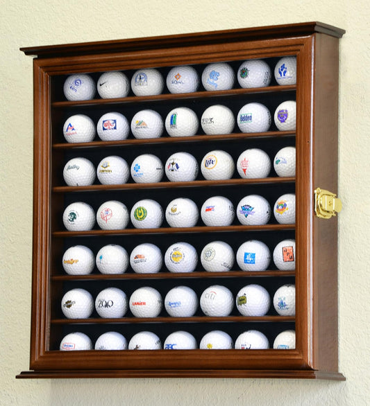 Golf Ball Display Case Holder Cabinet Wall Rack Stand Select Your Size 98% UV Lockable 5 Sizes 4 Colors to Choose