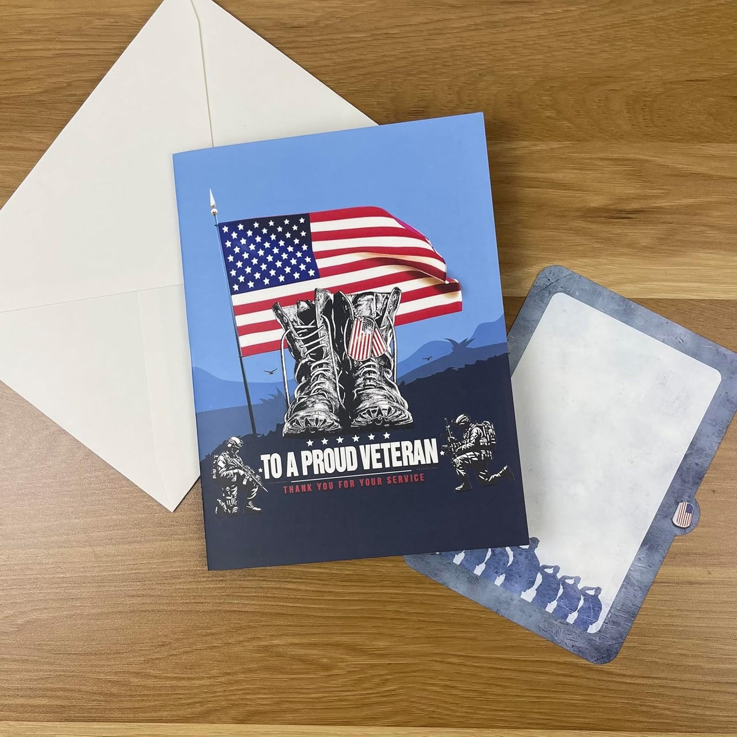 3D Veteran Popup Card - Handmade Military Paper Art for Veterans Day, Birthday, Anniversary, Christmas, Father’s Day - Unique Gift for Him, Her, Dad, Soldier, Military Veteran