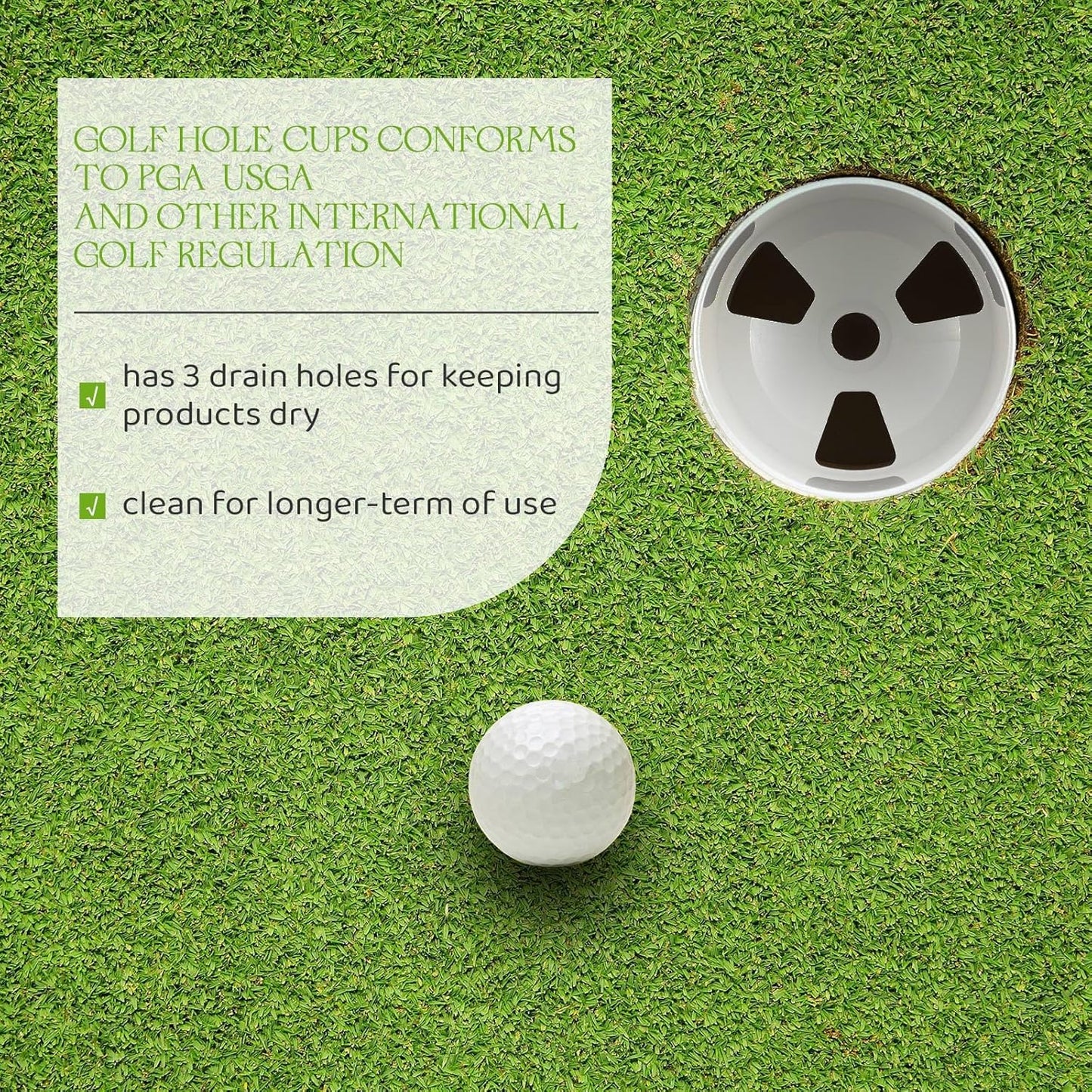 Leitee Golf Hole Cup Practice Putting Green Hole ABS Plastic Golf Putting Cup for Outdoor Backyard