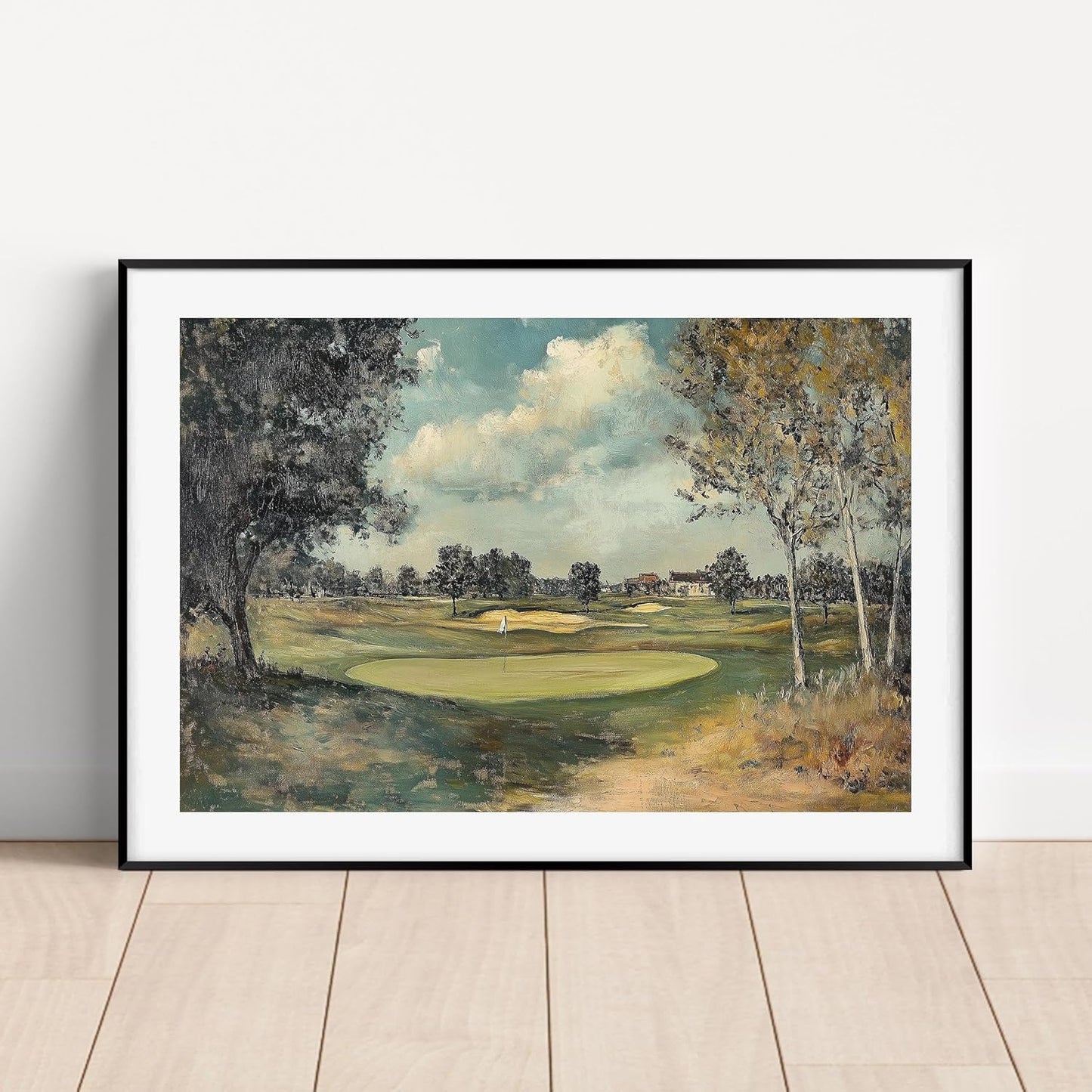 Vintage Golf Course Premium Giclee Fine Art Prints - Antique Style Golf Course Painting Posters, Golf Wall Art, Aesthetic Golfing Poster for Home Office Decor, Ready to Frame
