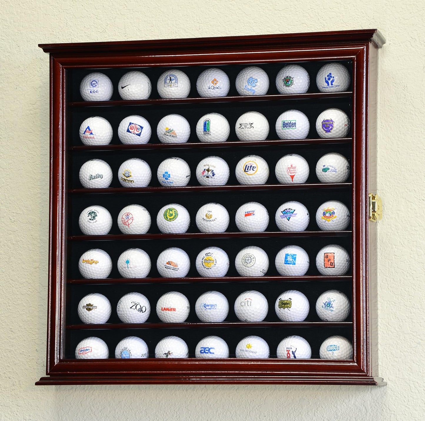 Golf Ball Display Case Holder Cabinet Wall Rack Stand Select Your Size 98% UV Lockable 5 Sizes 4 Colors to Choose