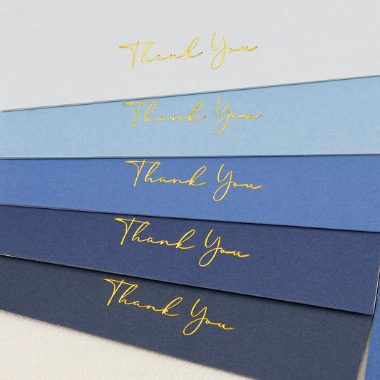 Crisky Blue Thank You Cards with Envelopes & Stickers， 50 Pack Navy Blue Bridal Shower Graduation Thank You Cards Small Business, Wedding Baby Shower Birthday Funeral Notes Bulk