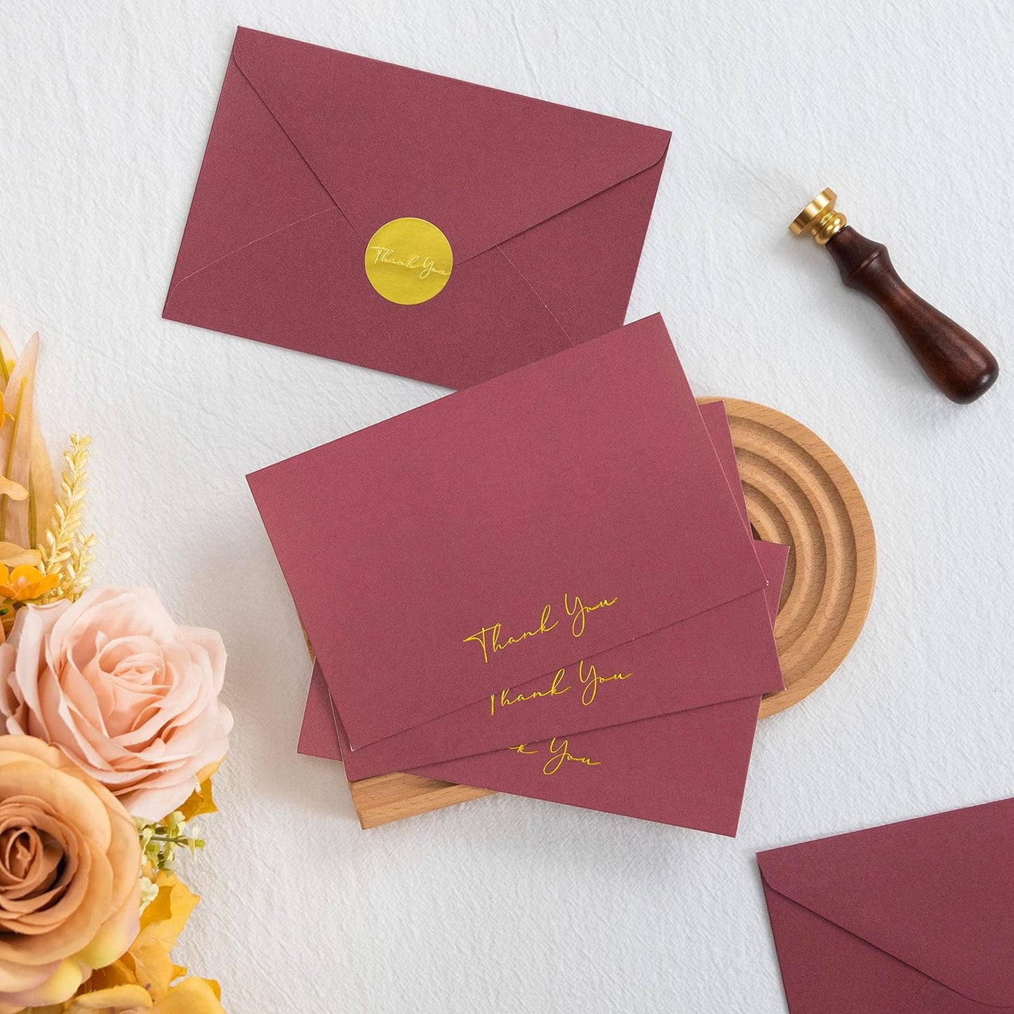 Crisky 50 Pack Thank You Cards With Envelopes & Stickers, Printable Ivory Thank You Cards for Wedding/Bridal Shower/Baby Shower/Business/Graduation