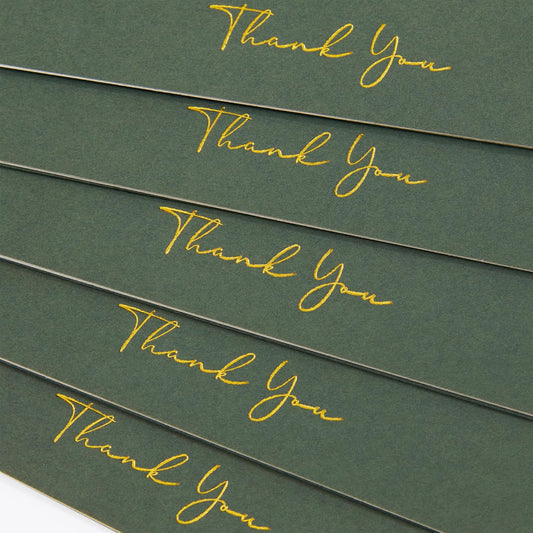 Crisky Green Thank You Cards with Envelopes & Stickers， 50 Pack Bridal Shower Graduation Thank You Cards Small Business, Wedding Baby Shower Birthday Funeral Notes Bulk