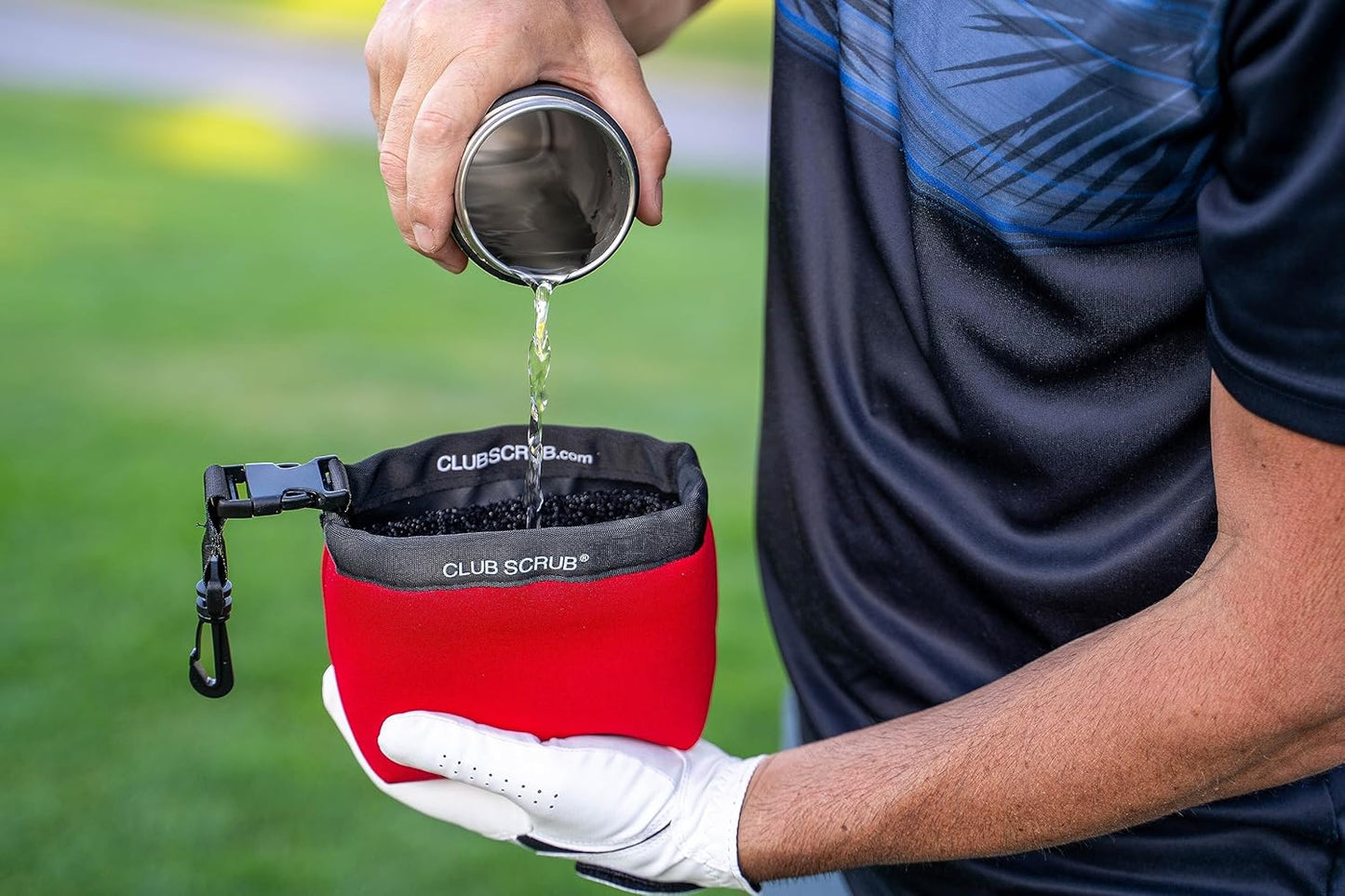 Club Scrub Golf Club and Golf Ball Cleaning Bag, Waterproof Clean Face Technology Liner, Detachable Clip, Machine Washable, Cleans Club Grooves, Dry Exterior (Neoprene or Microfiber Option Available)
