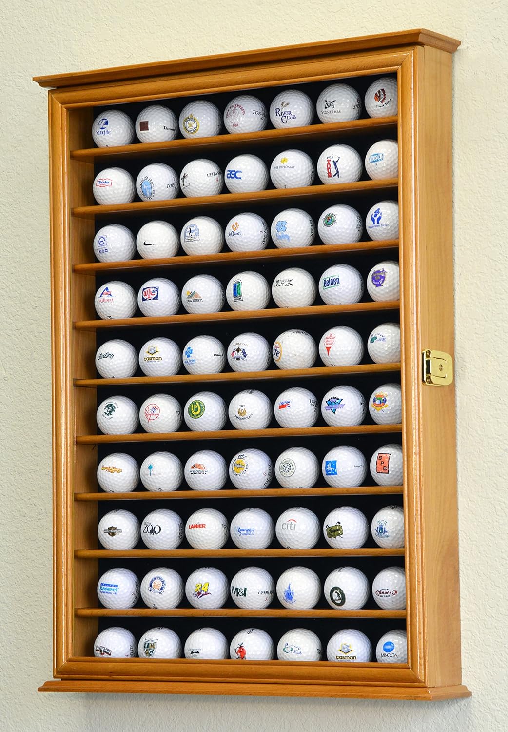 Golf Ball Display Case Holder Cabinet Wall Rack Stand Select Your Size 98% UV Lockable 5 Sizes 4 Colors to Choose