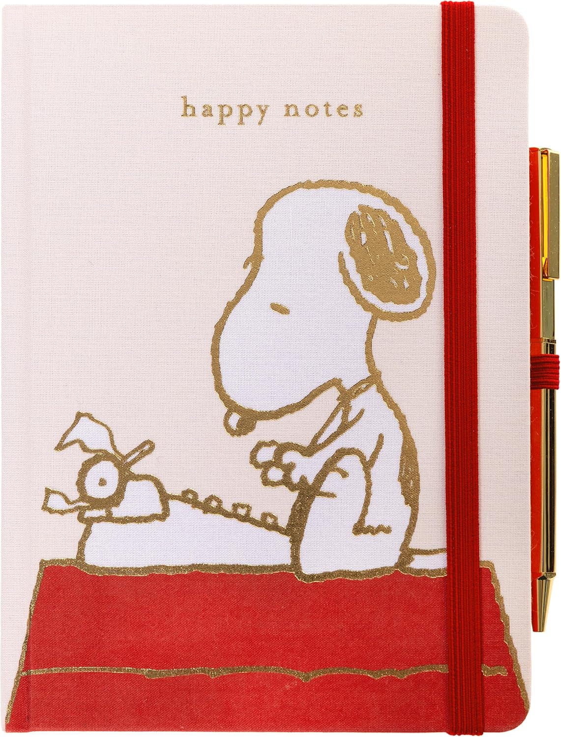 Graphique Snoopy Lined Journal Plus Pen Luxe Collection, Hardcover Diary Notebook for Writing, Gold Foil Embossing, 160 Pages, 6” x 8”