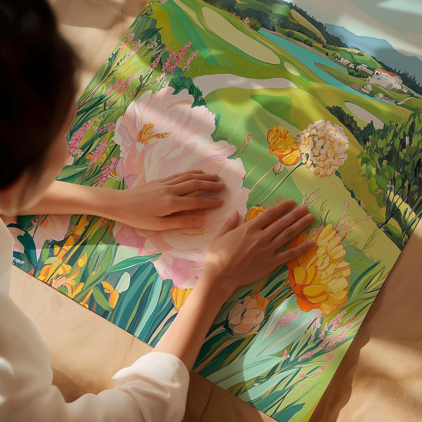 Golf Course Floral Pastel Art Print Posters - Premium Giclee Fine Art Prints - Golf Course Home Decor Posters, Golfer Art Prints for Home and Office Decor - Vintage Aesthetic, Ready to Frame