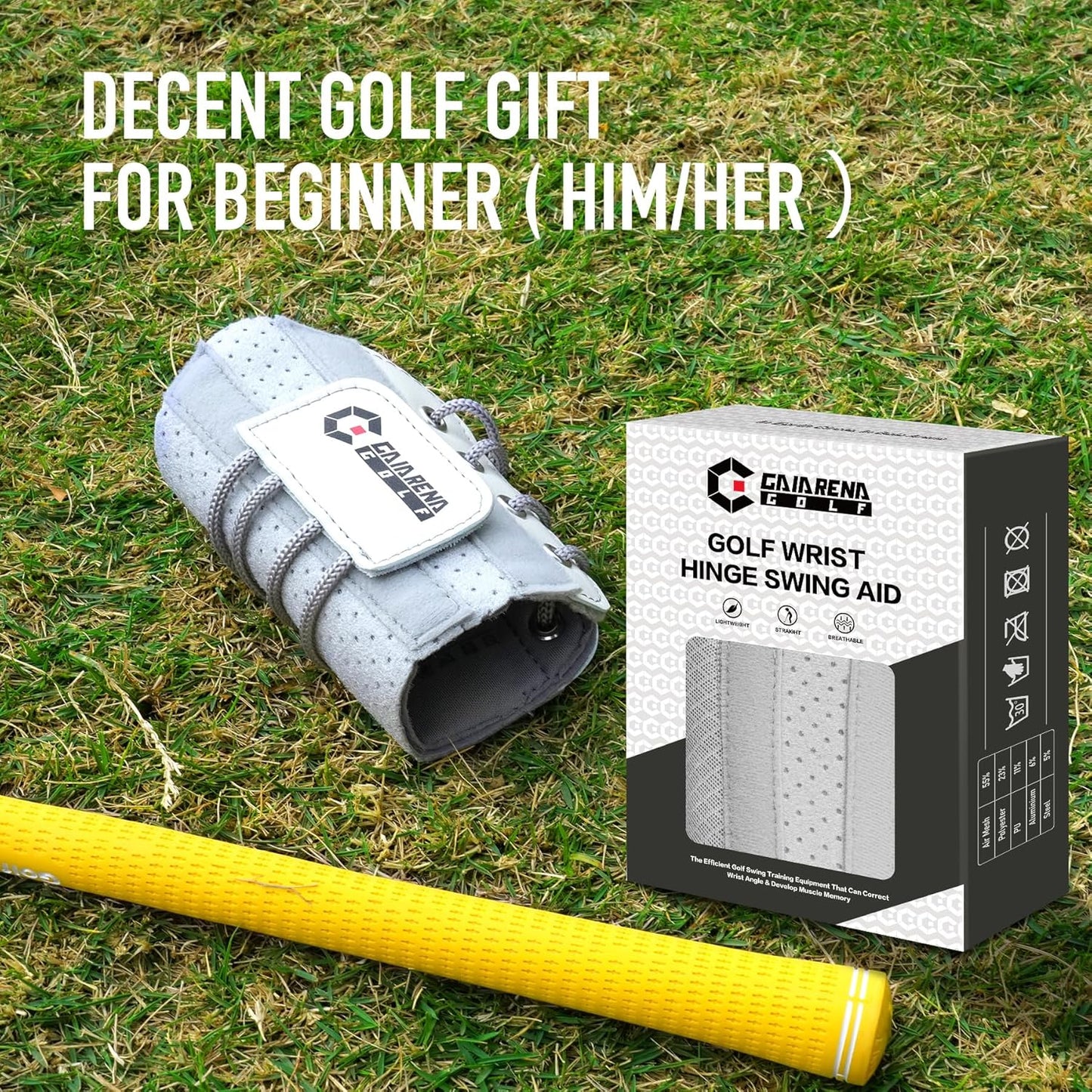 GAIARENA Golf Wrist Brace Wrist Hinge Swing Aid, Efficient Golf Swing Training Equipment to Correct Wrist’s Angle & Develop Muscle Memory for Beginner Golfers