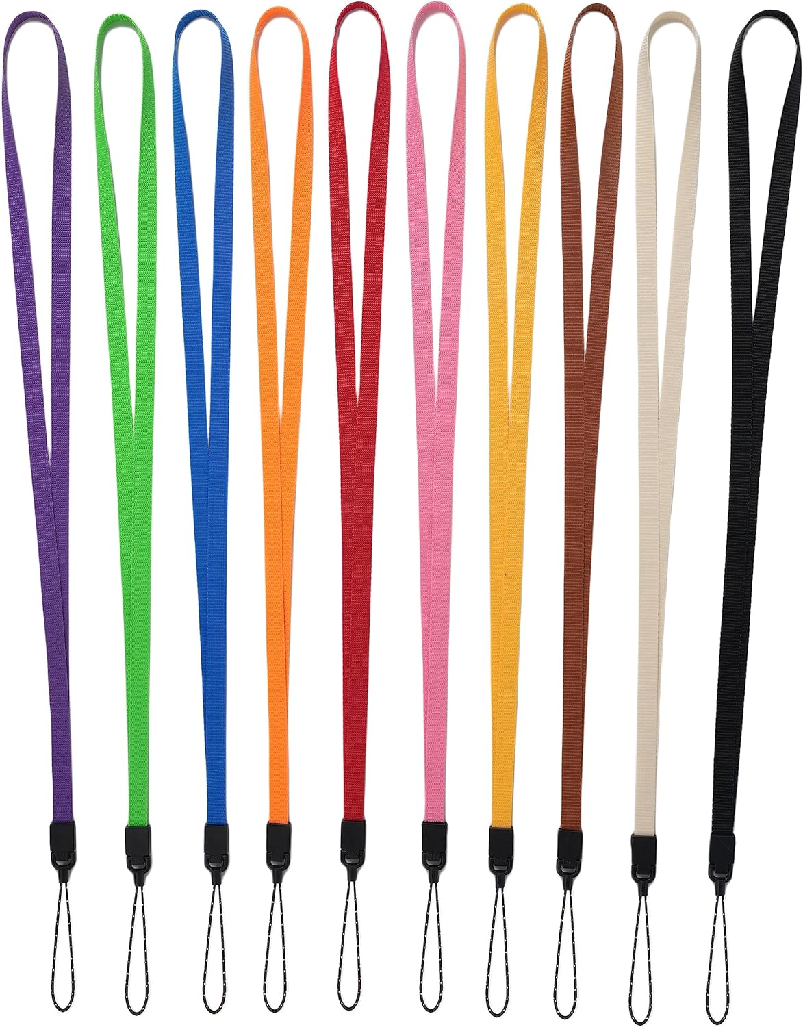 YOUOWO 10 Pack Lanyards 10 Colors Neck Lanyard,For Pen Cellphone Whistles ID Badges Holder Keys Office Name Badges (10 Colors - Combination 1)