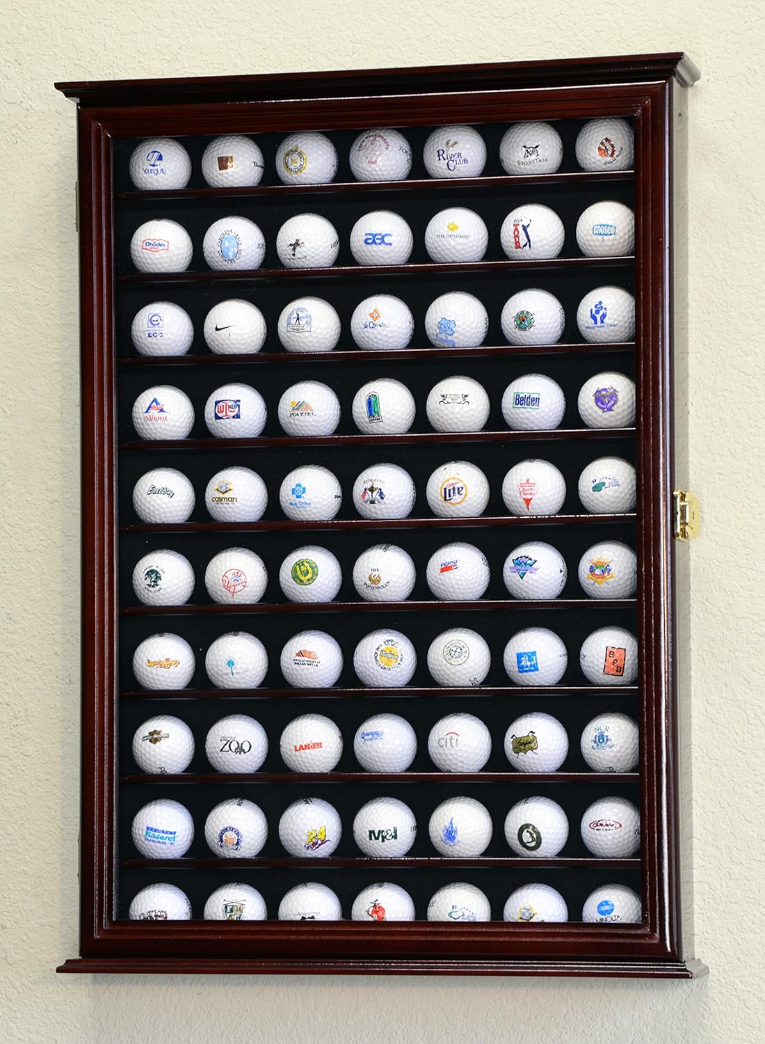Golf Ball Display Case Holder Cabinet Wall Rack Stand Select Your Size 98% UV Lockable 5 Sizes 4 Colors to Choose