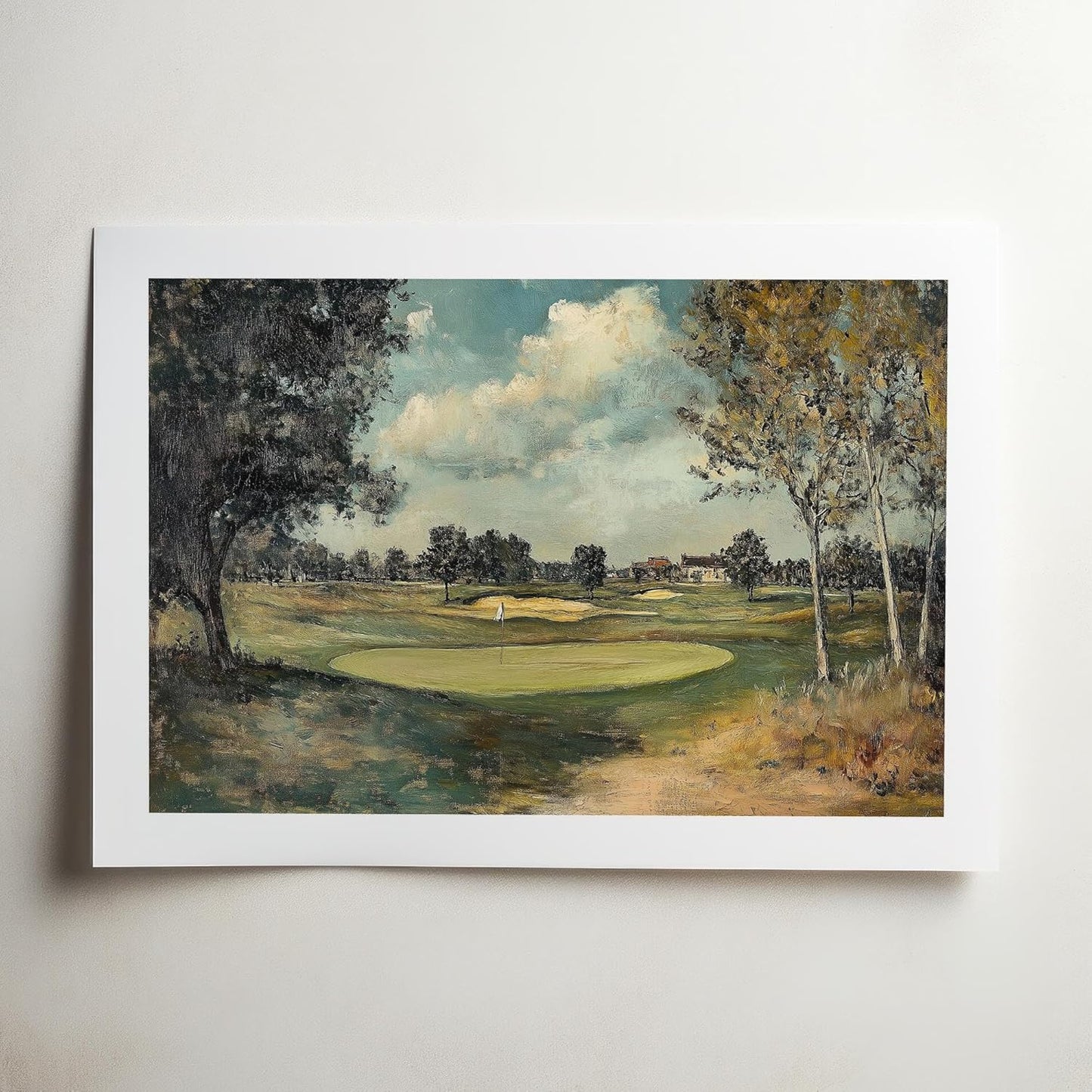 Vintage Golf Course Premium Giclee Fine Art Prints - Antique Style Golf Course Painting Posters, Golf Wall Art, Aesthetic Golfing Poster for Home Office Decor, Ready to Frame