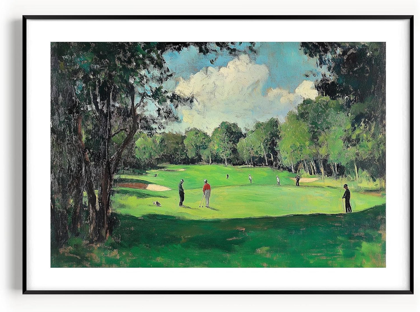 Vintage Golf Course Premium Giclee Fine Art Prints - Antique Style Golf Course Painting Posters, Golf Wall Art, Aesthetic Golfing Poster for Home Office Decor, Ready to Frame