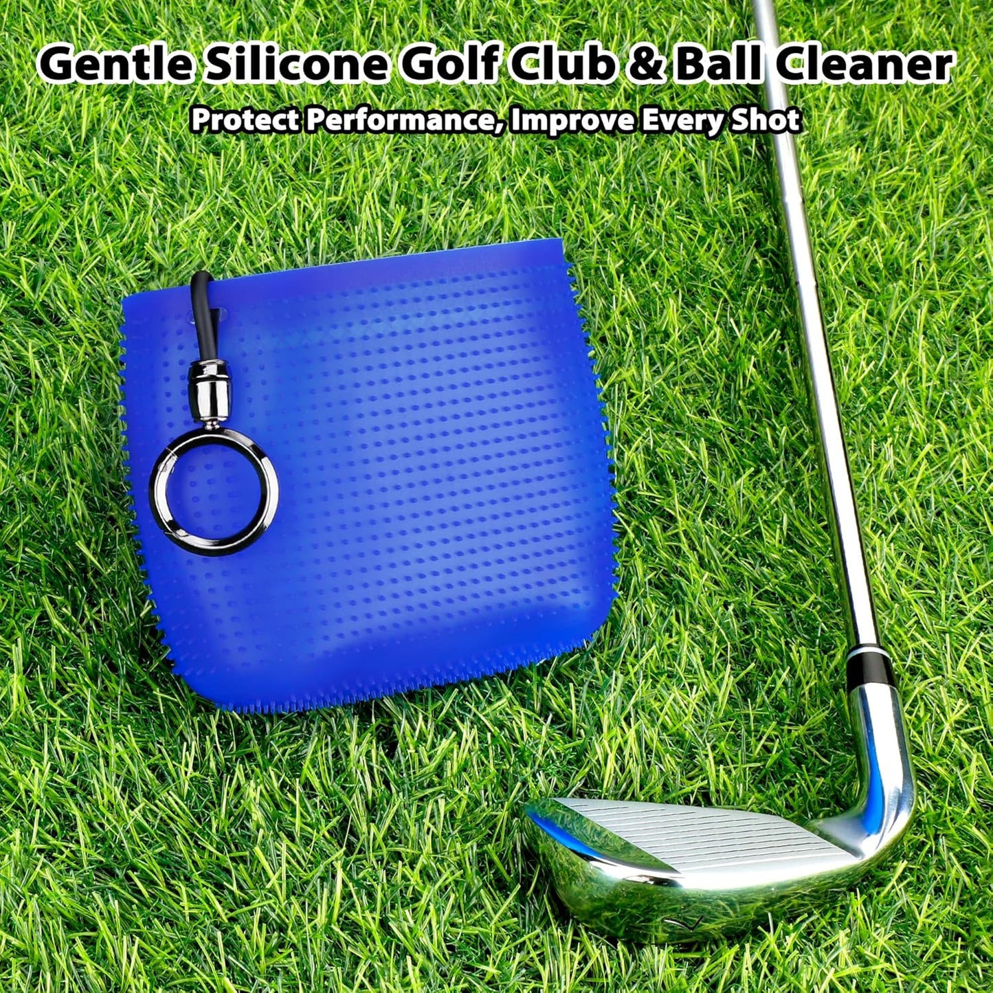 MOSTY Golf Club and Golf Ball Cleaner Bag – Best Golf Club Cleaning Kit, On-Course Golf Accessories, Club Cleaner for Golf Bag, Golf Gifts for Men Women Golfers, Unique Golf Gear for Him(Silicone)