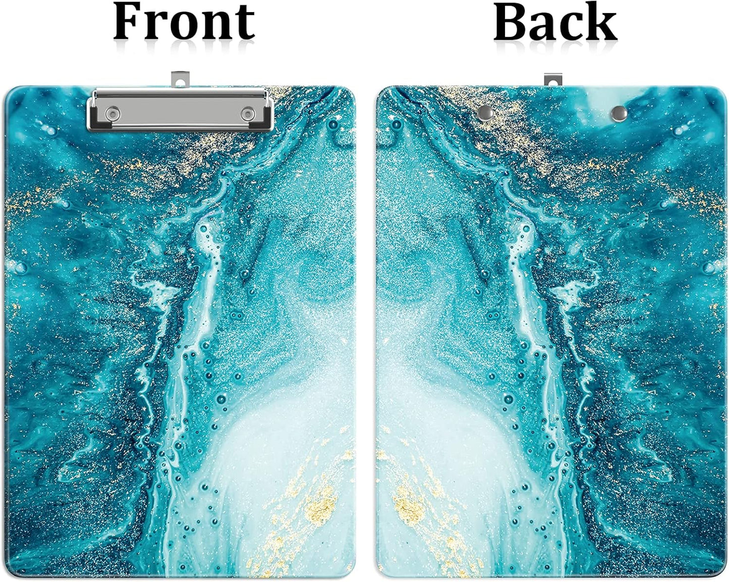 Plastic A4 Clipboards, Cute Clip Board Stardard Letter Size 9 x 12.5 in, Office Decorative for Students Women Men and Kids, Ripple