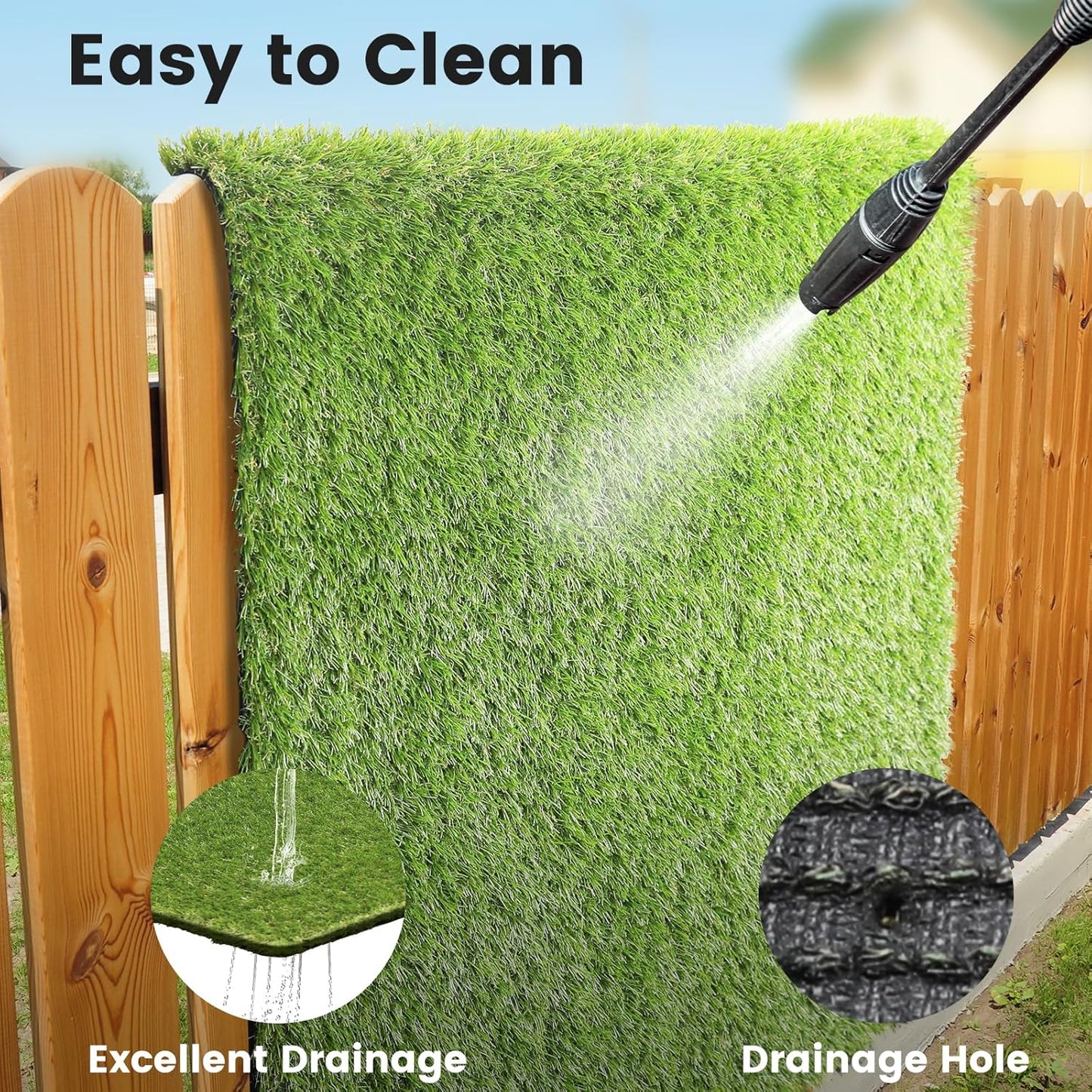 5x8 Ft Artificial Turf Grass for Outdoor, Premium Large Fake Grass Rug for Patio Garden Balcony Decoration Dogs Potty Training