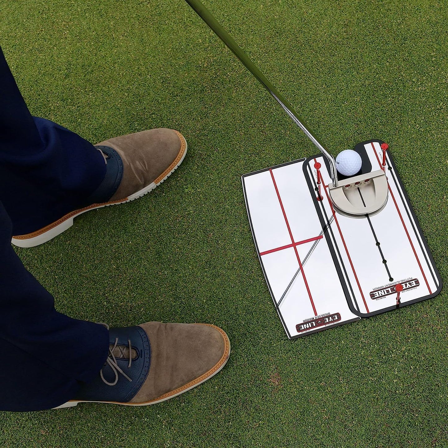 EyeLine Golf Putting Mirror - Alignment Training Aid Used by Top Tour Pros for Consistent Setup, Checks Eyes-Shoulders-Putter Face for Improved Accuracy, Indoor-Outdoor Practice