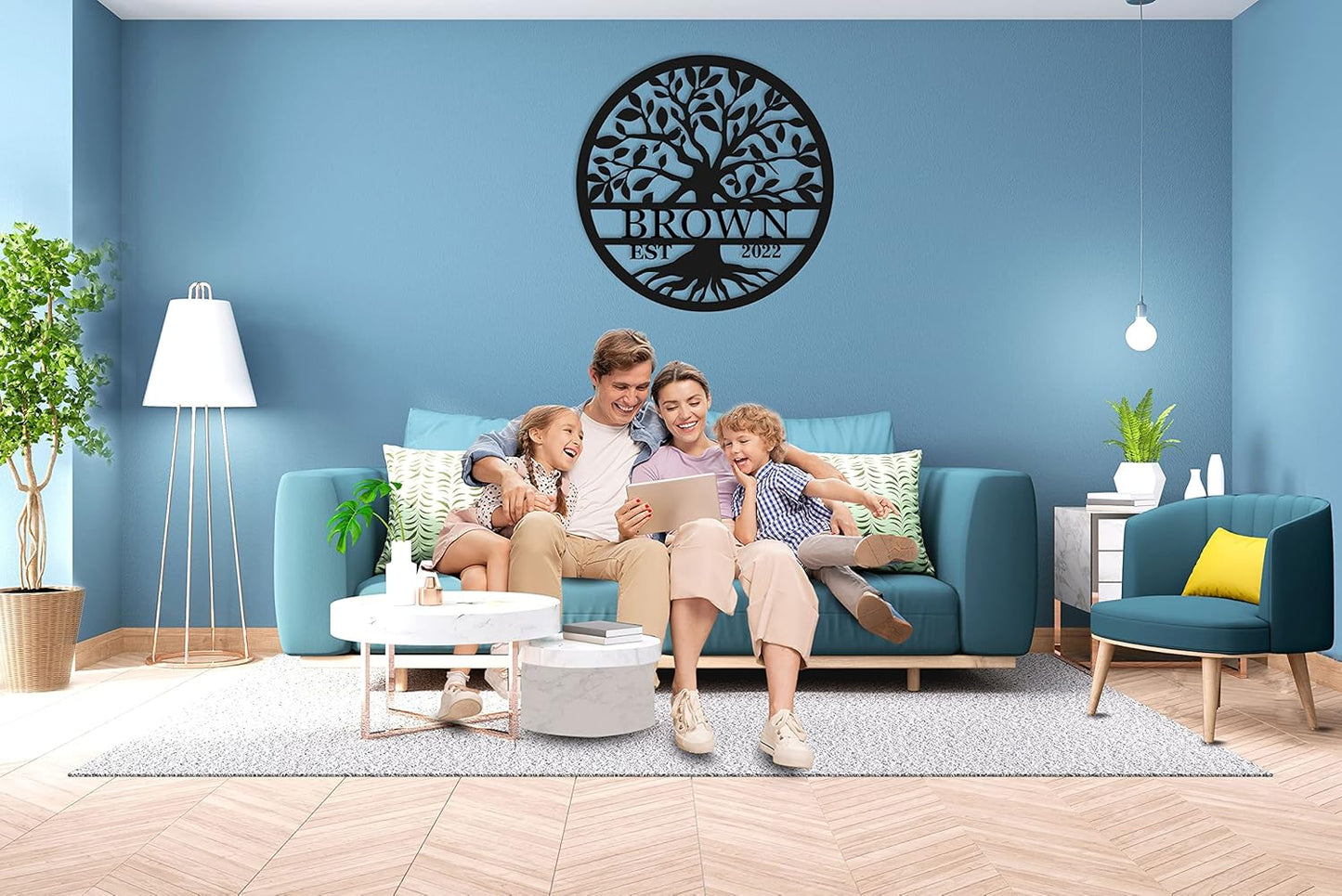 Personalized Tree of Life Metal Sign, Personalized Last Name Signs, Wedding Anniversary Sign Gifts,Custom Name Signs, Tree of Life Wall Decor, Family Wall Décor