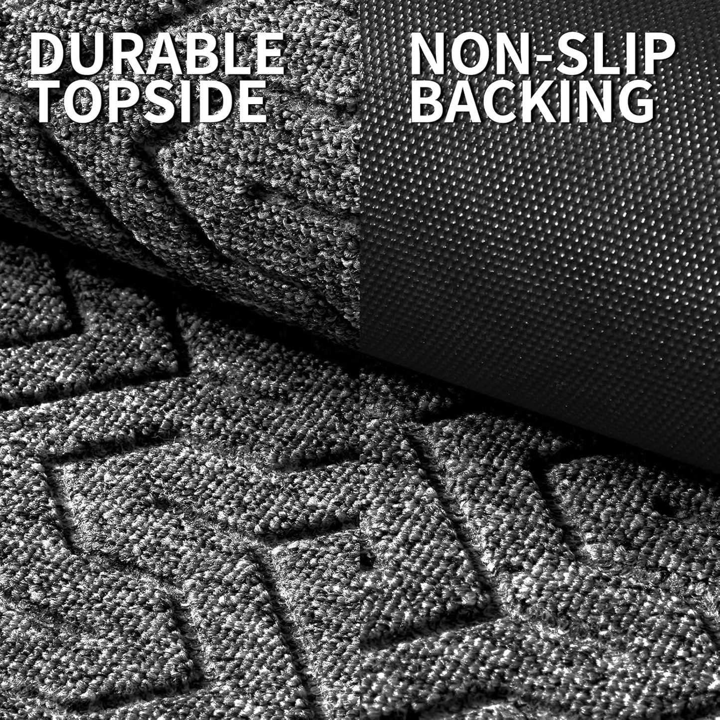 Yimobra Large Door Mat Outside Entrance 36x24, Waterproof Heavy Duty Outdoor Mats for Front Door, Non Slip Rubber Entry Mat for Garage Patio Indoor, Easy Clean, Mix Grey