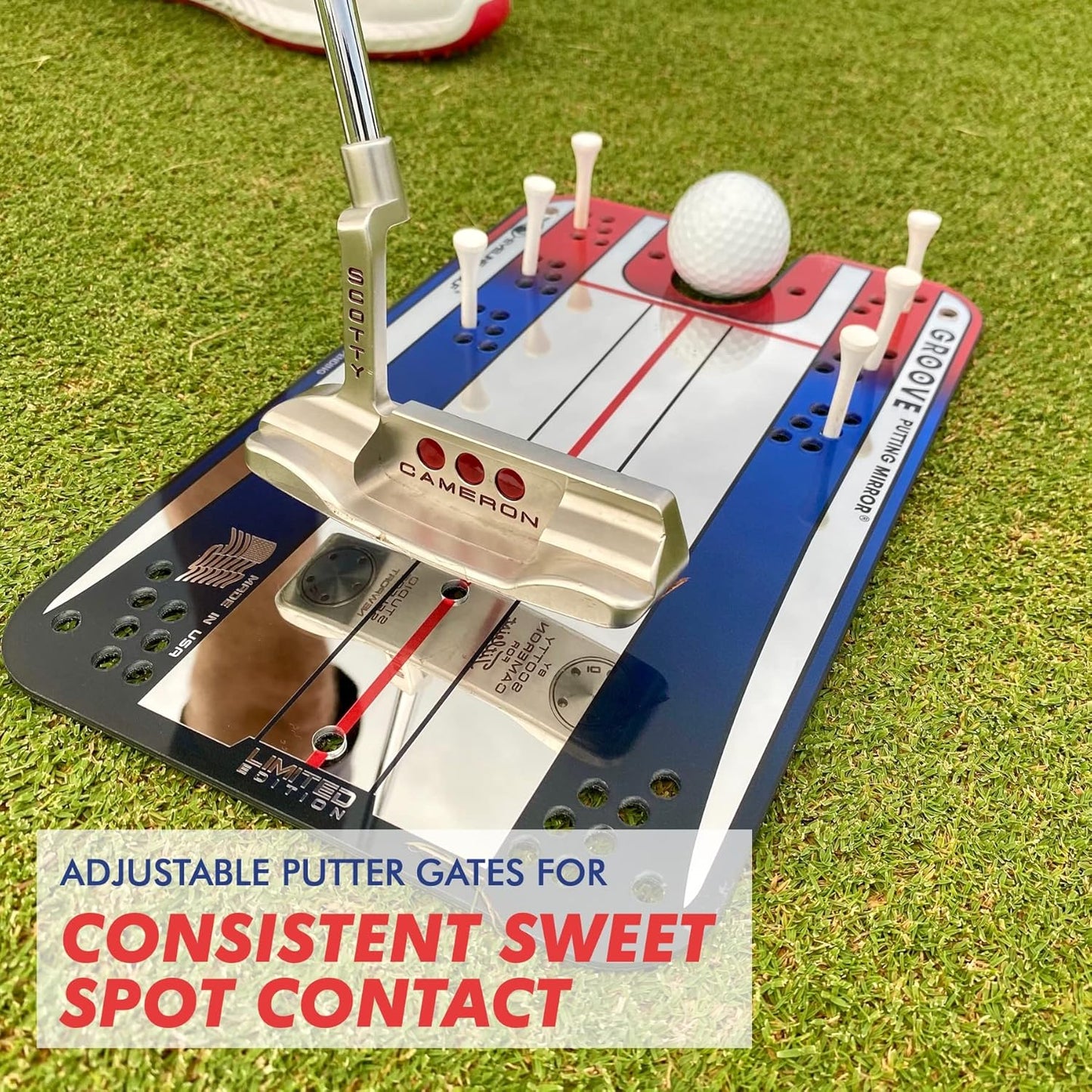 EyeLine Golf Putting Mirror - Alignment Training Aid Used by Top Tour Pros for Consistent Setup, Checks Eyes-Shoulders-Putter Face for Improved Accuracy, Indoor-Outdoor Practice