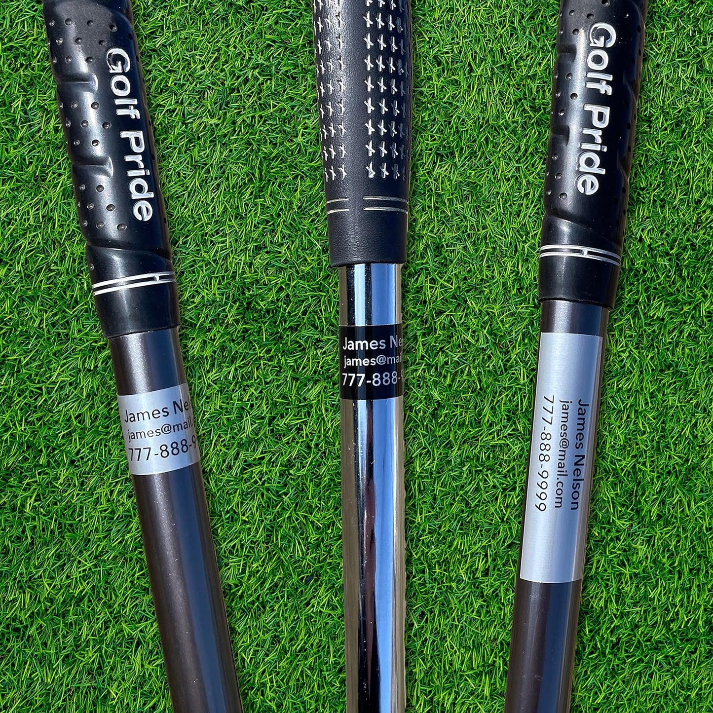 Personalized Golf Club Name Labels (30 Labels) - Custom Waterproof Name Stickers for Golf Clubs (Silver with Black Text)