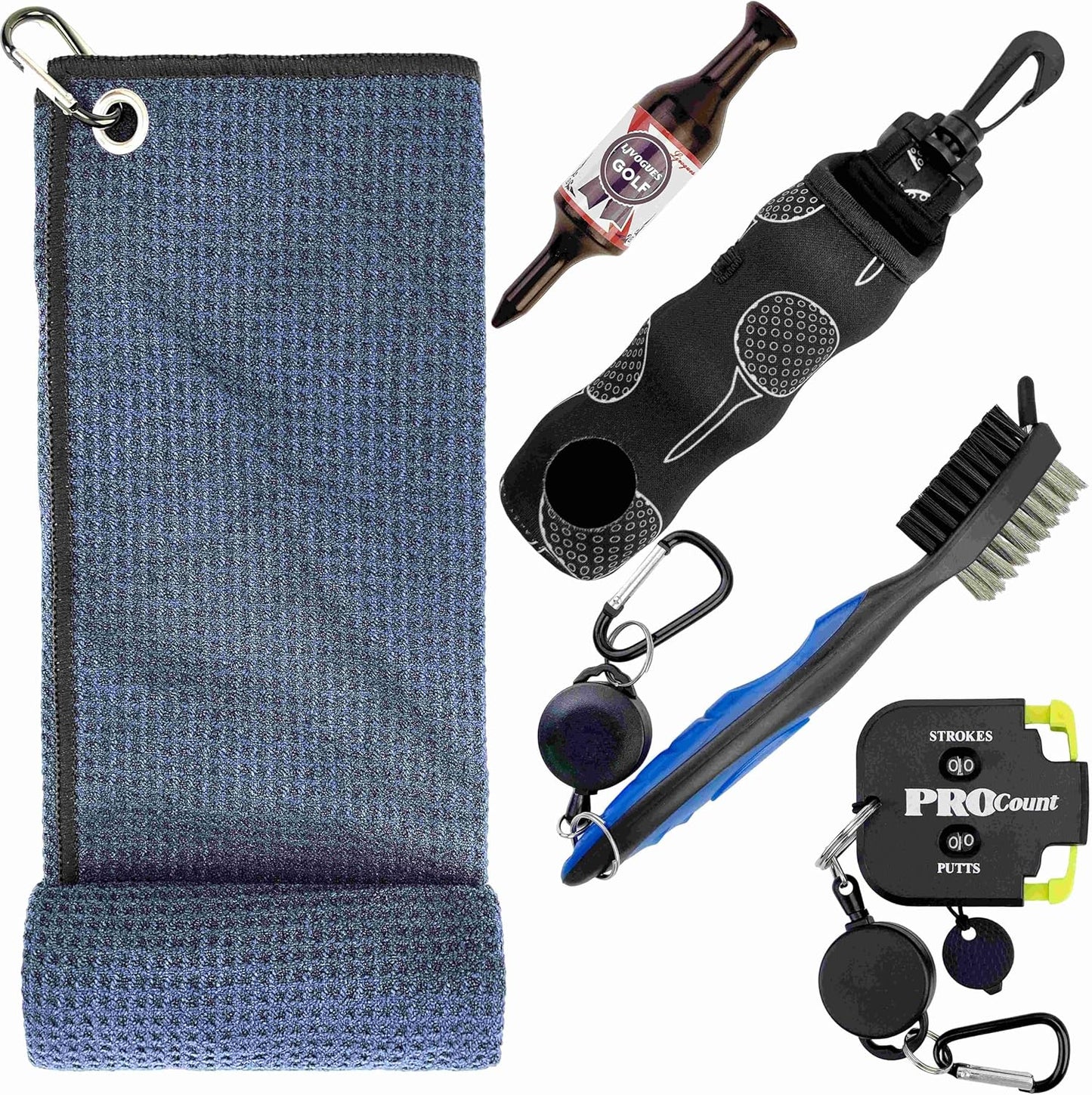 Golf Club Cleaning Kit 5-in-1 Golf Accessories Kits Must Have Golf Accessories Best Golf Club Gifts for Men Women