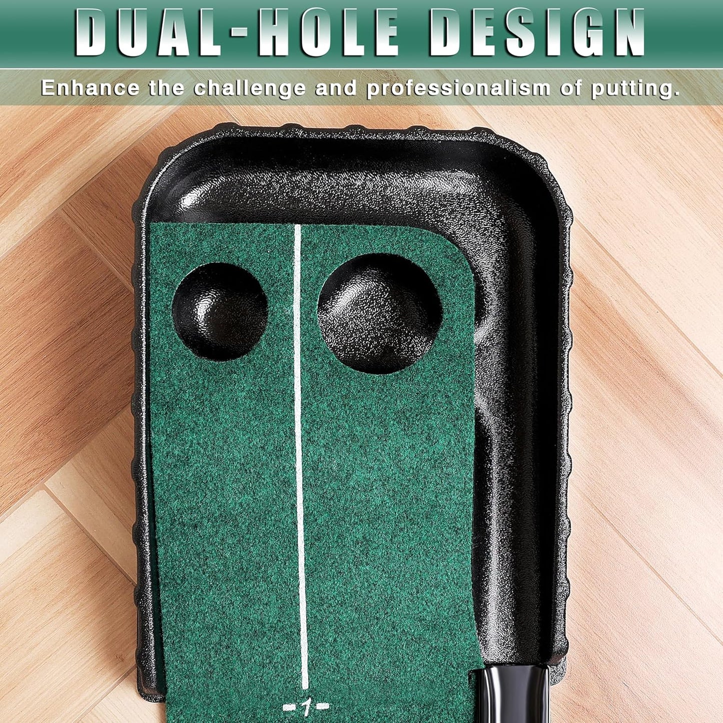 CHAMPKEY Golf Putting Green Indoor - Advanced Guides Golf Putting Mat - Enhance Putting Accuracy and Challenge