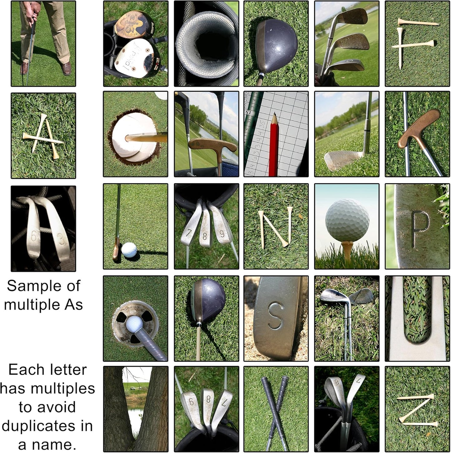 Block Mount - Personalized Golf Name Art - Perfect and unique customized gift for the golfer or golf enthusiast