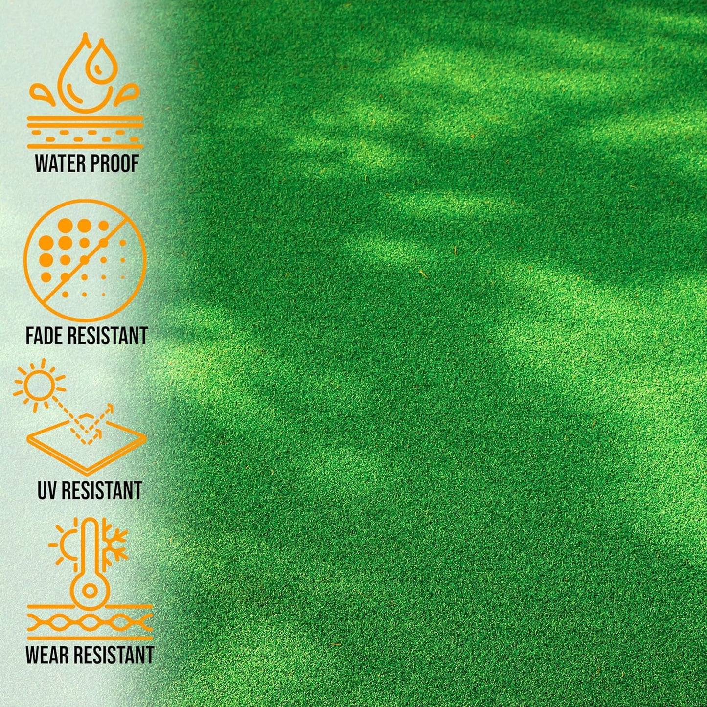 Ottomanson Artificial Grass Turf 22" x 30" Indoor Outdoor Faux Grass Rug with Drainage Holes, Customizable with Extra Long Size Options, Perfect for Patio Lawn Balcony Weddings Photoshoot Backdrop