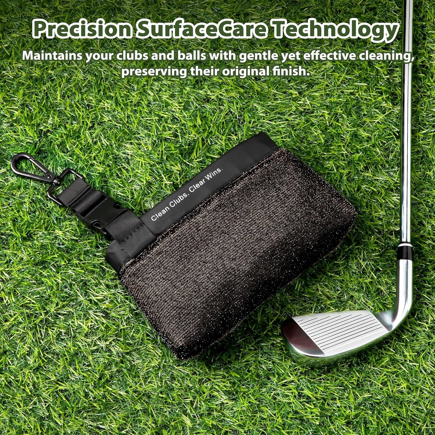 Golf Club & Ball Cleaner Bag,Durable Golf Club Cleaning Kit and Ball Washer Pouch,Club Cleaner for Golf Bag, Golf Gifts for Men Women Golfers Him Unique, Essential Golf Accessories(Microfiber Pro)